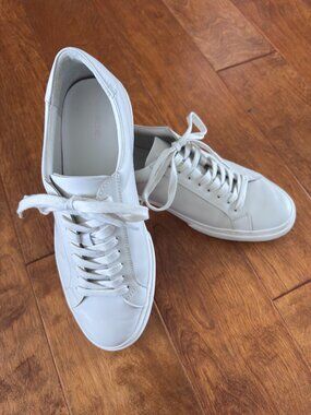 Vince White Leather FULTON Lace-Up Sneakers – Men's Size 10